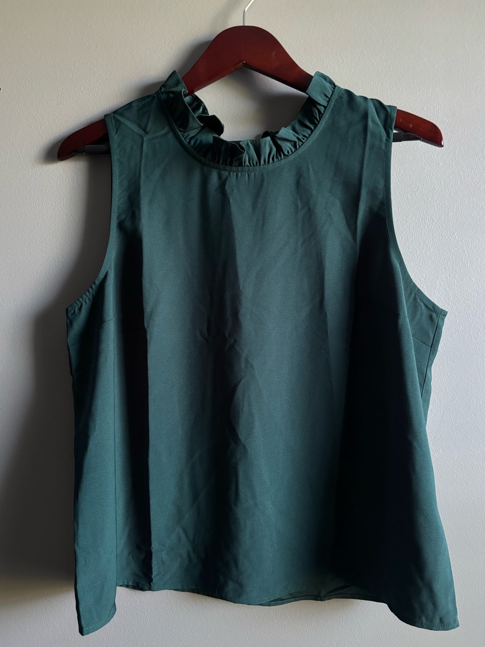 J. Crew Factory Ruffle Neck Bow Back Sleeveless Top